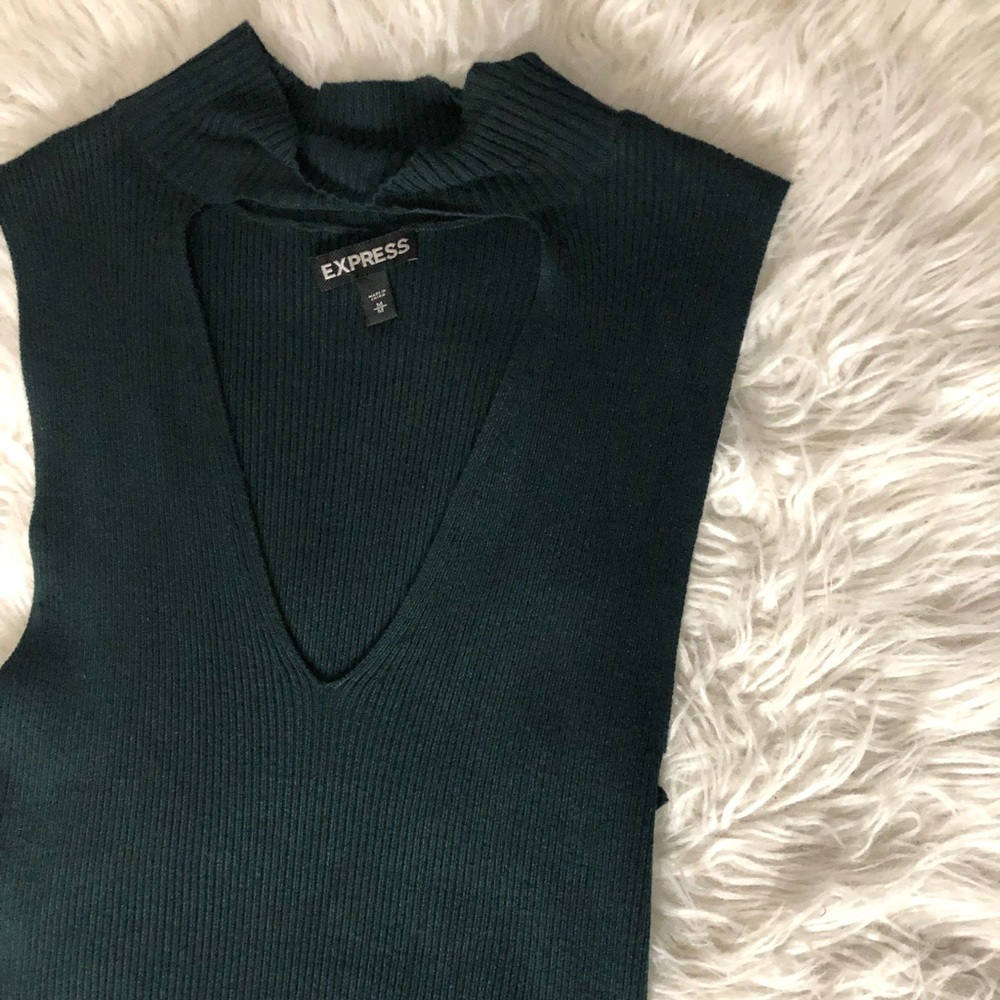 Express dark green turtle tank top